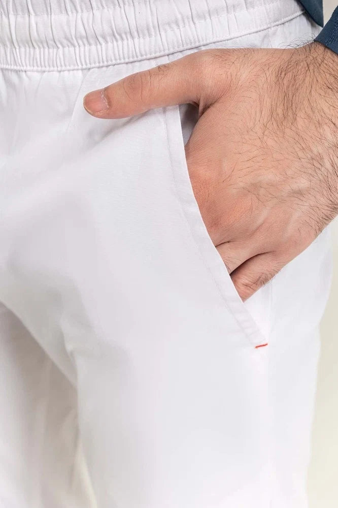 White Basic Men Trousers